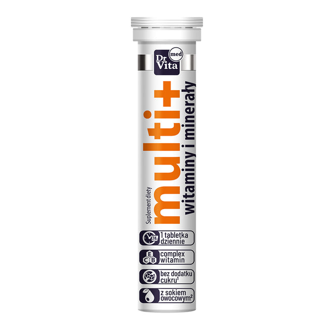 Dr Vita Multi+ Witaminy i Minerały suplement diety 20 tabletek musujących