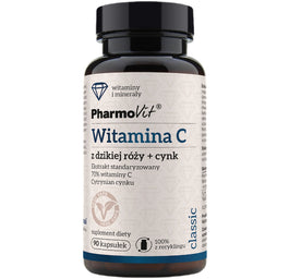Pharmovit Witamina C z dzikiej róży + cynk suplement diety 90 kapsułek