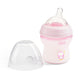 Chicco NaturalFeeling butelka plastikowa ze smoczkiem silikonowym przepływ wolny 0m+ Różowa 150ml