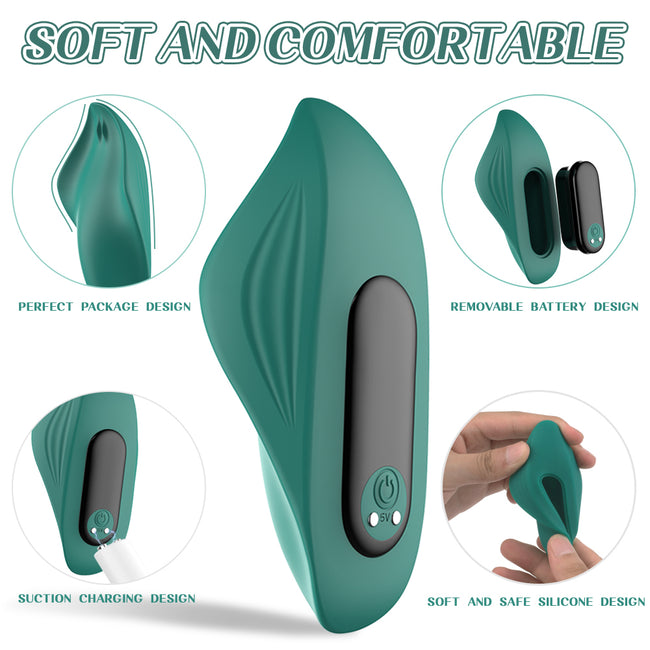 S-HANDE Manta-RTC dyskretny zdalnie sterowany wibrator typu panty z 9 trybami wibracji Dark Green