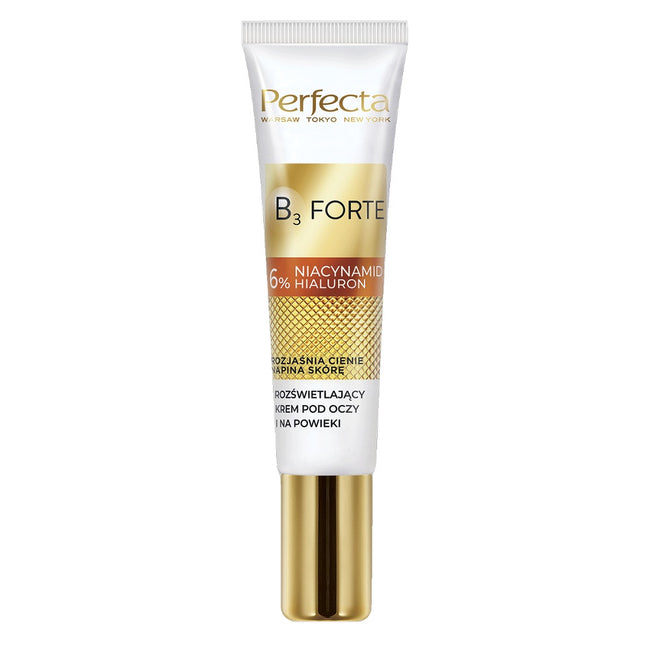 Perfecta B3 Forte rozświetlający krem pod oczy i na powieki z 6% niacynamidem 15ml