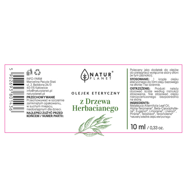 Natur Planet Olejek eteryczny z drzewa herbacianego 10ml