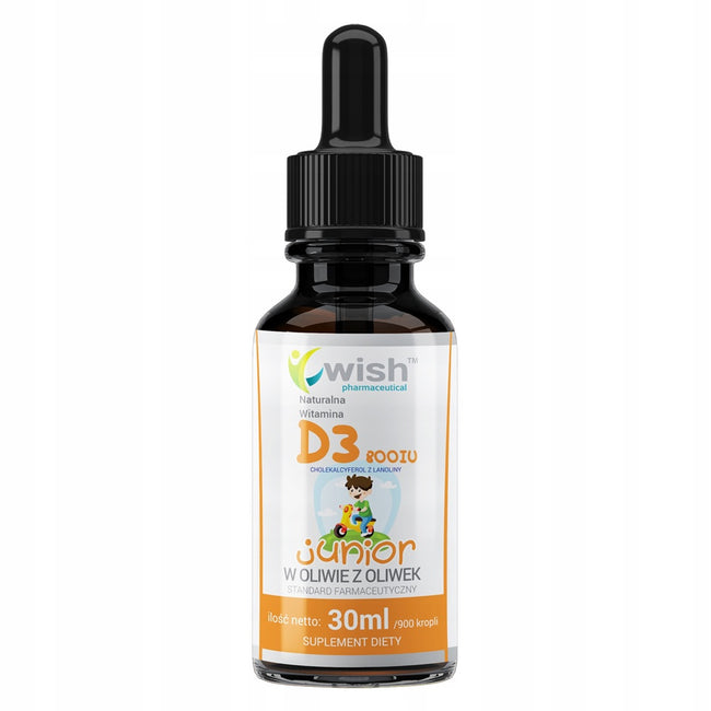WISH Pharmaceutical Naturalna Witamina D3 Junior 800IU suplement diety w kroplach 30ml