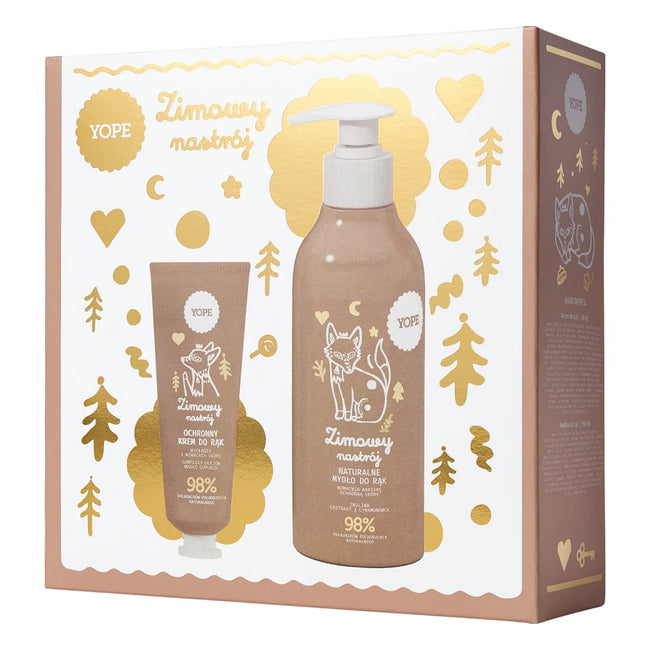 Yope Zimowy Nastrój zestaw naturalne mydło do rąk 300ml + ochronny krem do rąk 50ml