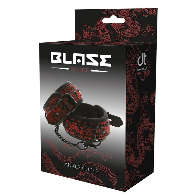Dream Toys Blaze Deluxe Ankle Cuffs kajdanki na kostki do krępowania Czerwone