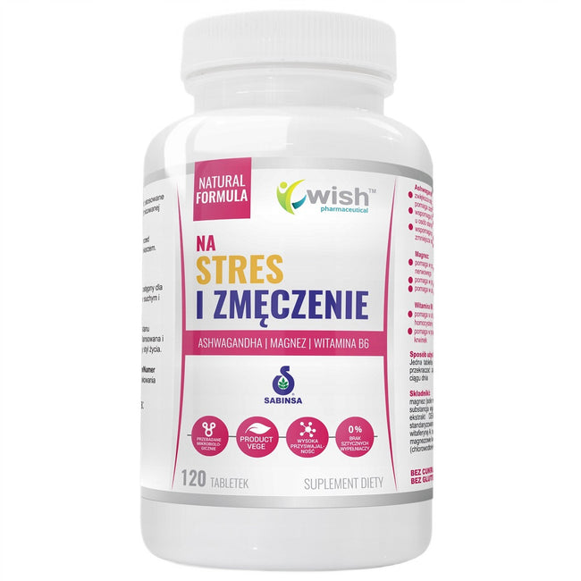 WISH Pharmaceutical Na Stres i Zmęczenie suplement diety 120 tabletek