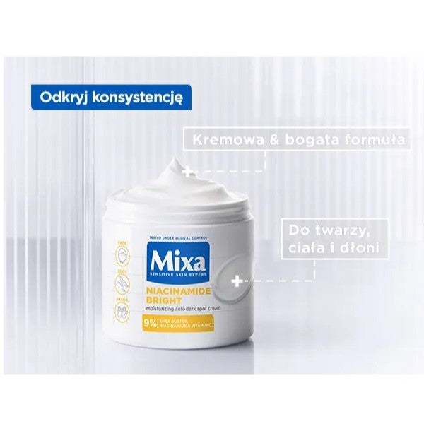 MIXA Niacinamide Bright nawilżający krem rozświetlający 400ml