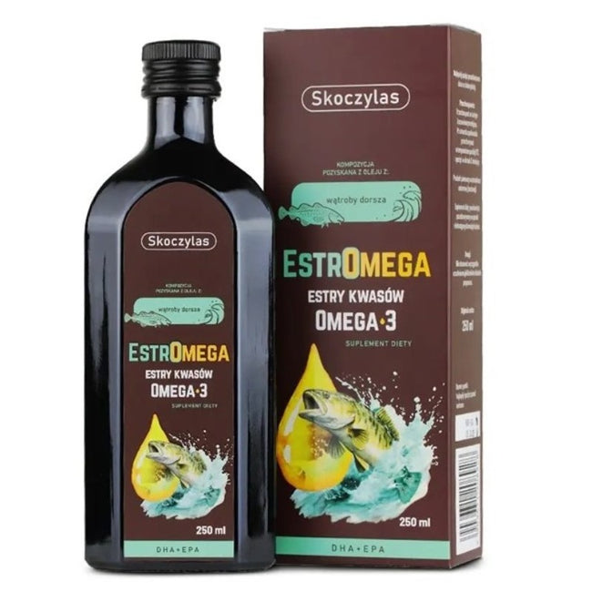Skoczylas EstrOmega rybie kwasy omega 3 DHA i EPA suplement diety w płynie 250ml