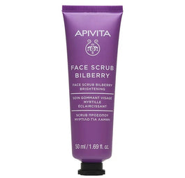Apivita Face Scrub Bilberry rozświetlający peeling do twarzy z borówką 50ml