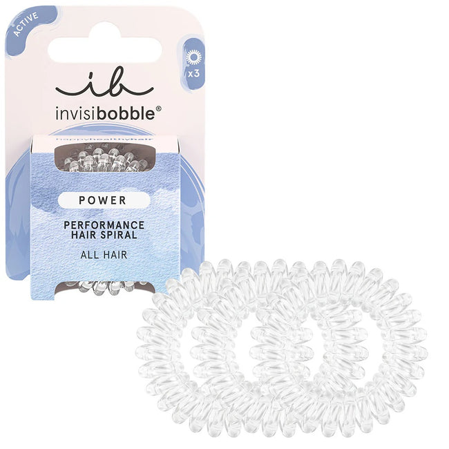 Invisibobble Power Active gumka do włosów spiralna Crystal Clear 3szt.