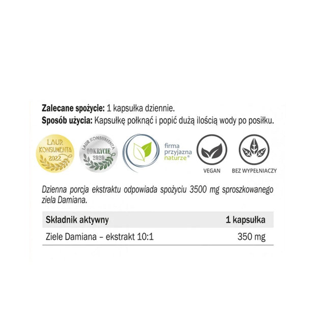 Yango Ziele Damiana suplement diety 90 kapsułek
