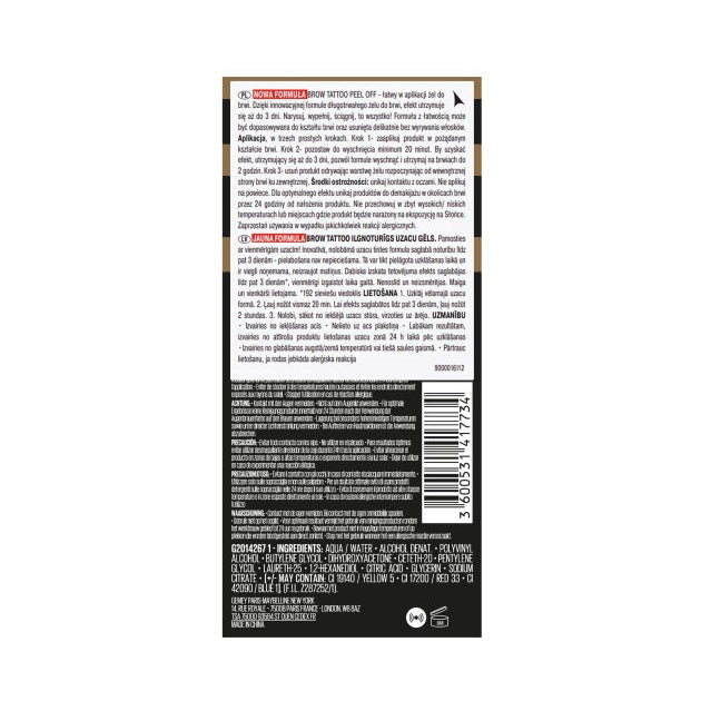 Maybelline Tattoo Brow Peel-Off Tint żel do brwi