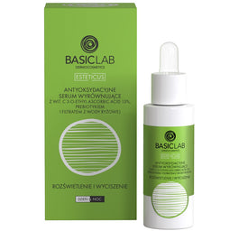 BasicLab Esteticus antyoksydacyjne serum wyrównujące z wit.C 15% Rozświetlenie i Wyciszenie 30ml