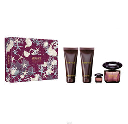 Versace Crystal Noir zestaw woda perfumowana spray 90ml + woda perfumowana 5ml + balsam do ciała 100ml + żel pod prysznic 100ml