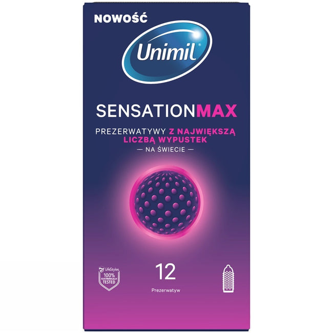 Unimil Senstation Max prezerwatywy z największa liczbą wypustek 12szt