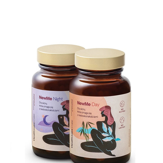 HealthLabs NewMe Day+Night witaminy i minerały na włosy skórę i paznokcie suplement diety 60 kapsułek