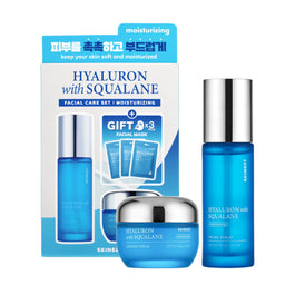 SKIN627 Hyaluron with Squalane zestaw serum do twarzy 50ml + krem do twarzy 50g + maski w płachcie 3x22ml