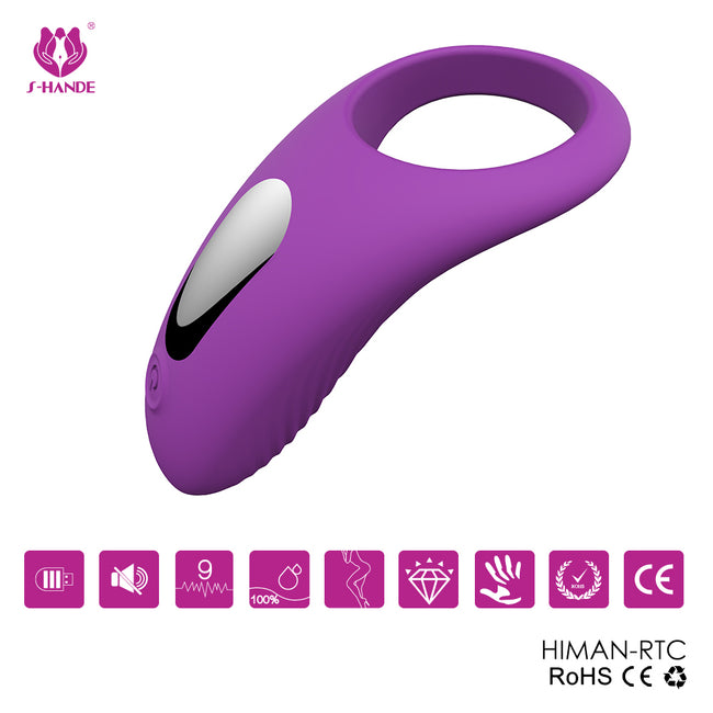 S-HANDE Himan-RTC pierścień wibracyjny zdalnie sterowany z 9 trybami wibracji Purple