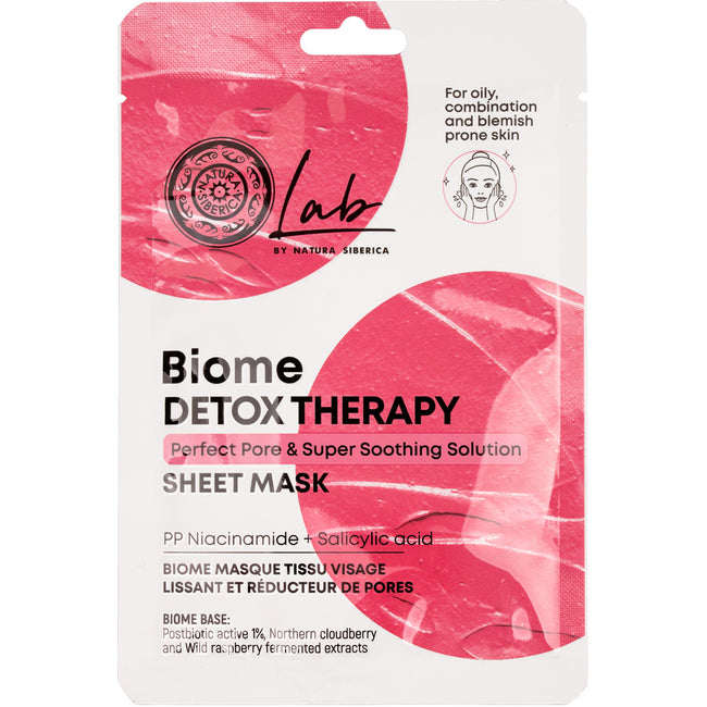 Natura Siberica Lab Biome Detox Therapy oczyszczająco-wygładzająca maska w płachcie 25g