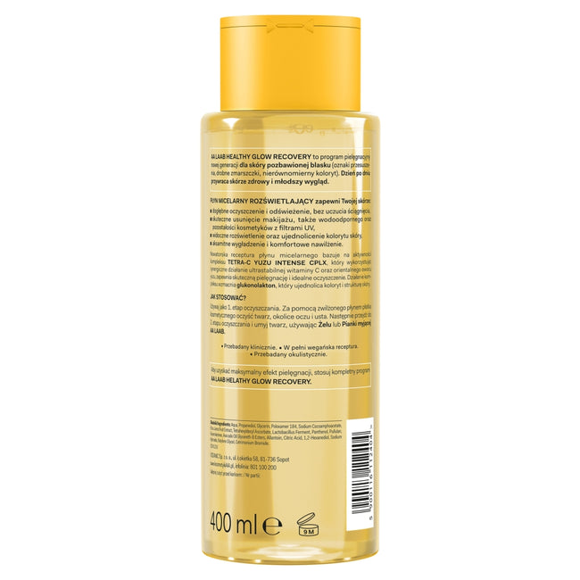 AA LAAB Tetra-C Yuzu rozświetlający płyn micelarny do demakijażu 400ml
