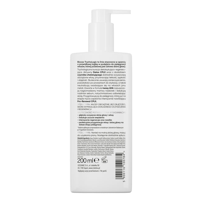 BIOVAX Trychologic Advanced Detox szampon do włosów i skóry głowy 200ml
