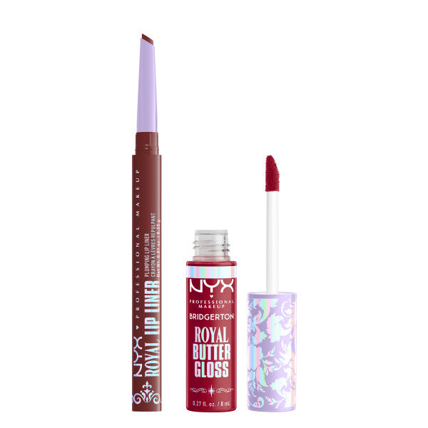 NYX Professional MakeUp Bridgerton Royal Treasures 2-Piece Lip Kit zestaw błyszczyk i konturówka