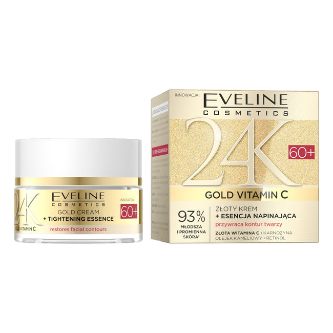 Eveline Cosmetics 24K Gold Vitamin C złoty krem + esencja napinająca 60+ 50ml
