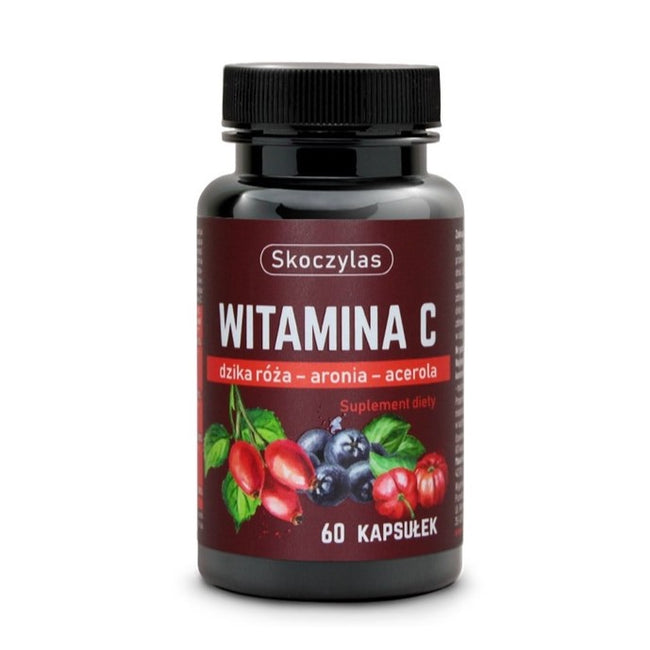 Skoczylas Witamina C Trio Dzika Róża + Aronia + Acerola suplement diety 60 kapsułek