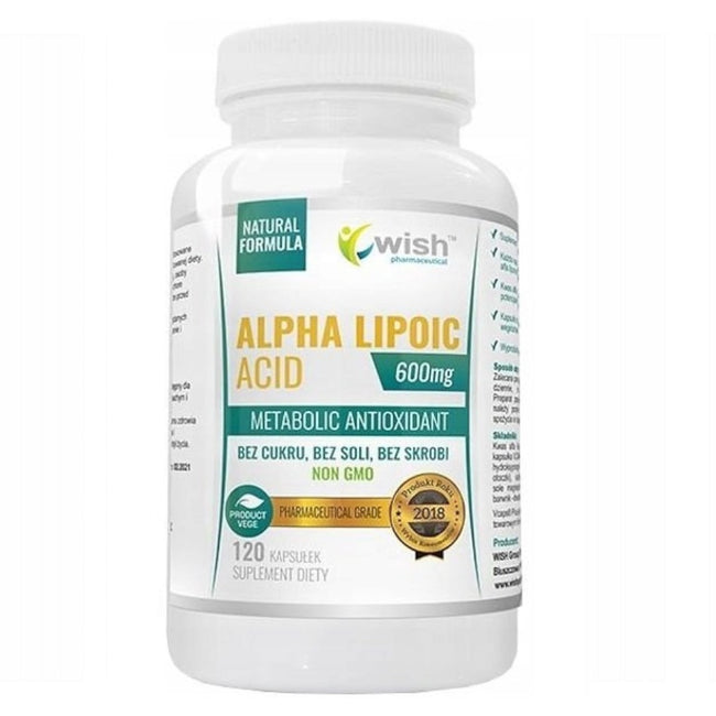 WISH Pharmaceutical Alpha Lipoic Acid 600mg suplement diety 120 kapsułek