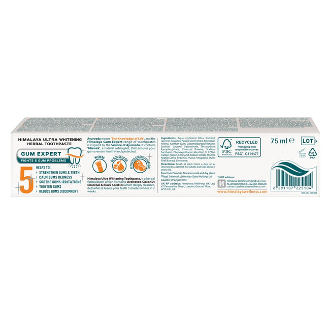 Himalaya Gum Expert Ultra Whitening ziołowa ultra wybielająca pasta do zębów 75ml