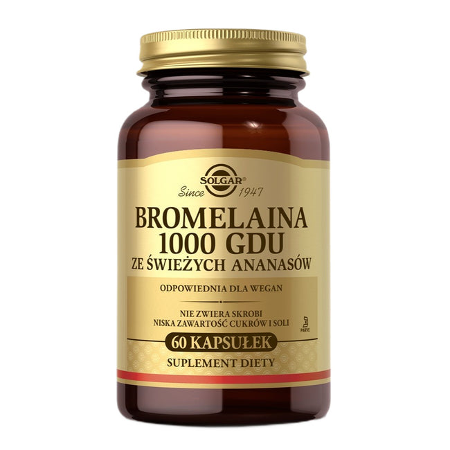 Solgar Bromelaina suplement diety 60 kapsułek