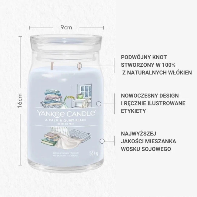 Yankee Candle Duża świeca zapachowa A Calm & Quiet Place 567g