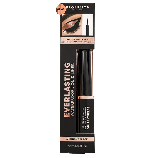 Profusion Everlasting Liquid Liner wodoodporny eyeliner w płynie Midnight Black 3ml