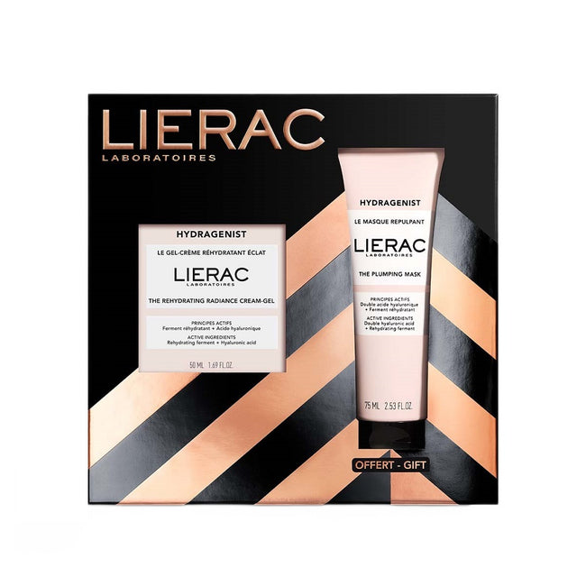 LIERAC Hydragenist zestaw nawilżający krem-żel rozświetlający 50ml + maska wypełniająca 75ml