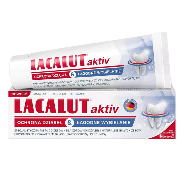 Lacalut Aktiv Ochrona Dziąseł & Łagodne Wybielanie specjalistyczna pasta do zębów 75ml