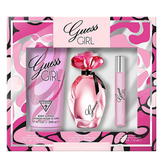 Guess Girl zestaw woda toaletowa spray 100ml + woda toaletowa spray 15ml + balsam do ciała 200ml