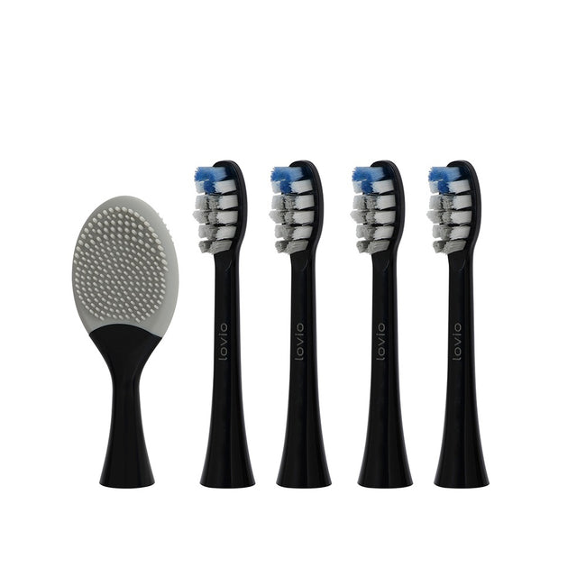 Lovio SonicProtect PRO końcówki do szczoteczki sonicznej średnia twardość Czarne LVTB124BK-HM 5szt