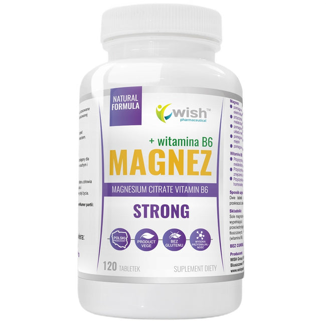 WISH Pharmaceutical Magnez Strong + Witamina B6 suplement diety 120 tabletek