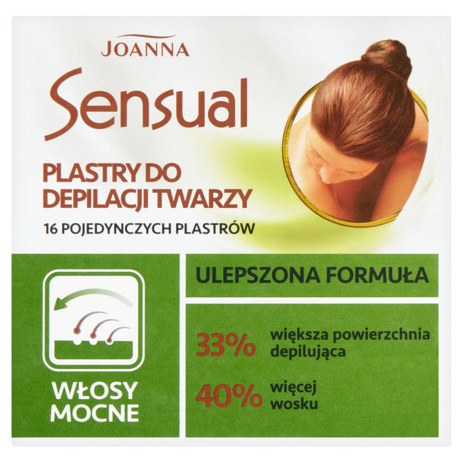 Joanna Sensual plastry do depilacji twarzy włosy mocne 16szt + tubka z oliwką łagodzącą 10ml