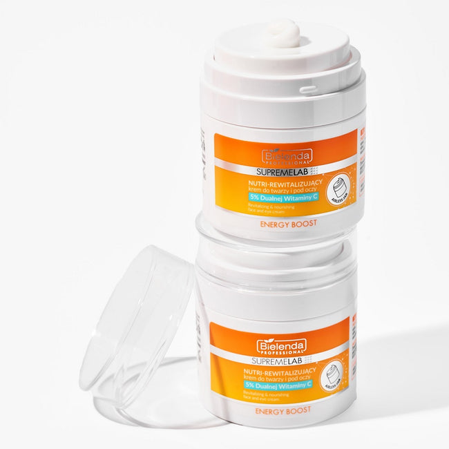 Bielenda Professional SupremeLab Energy Boost nutri-rewitalizujący krem do twarzy i pod oczy 5% podwójnej witaminy C 40ml