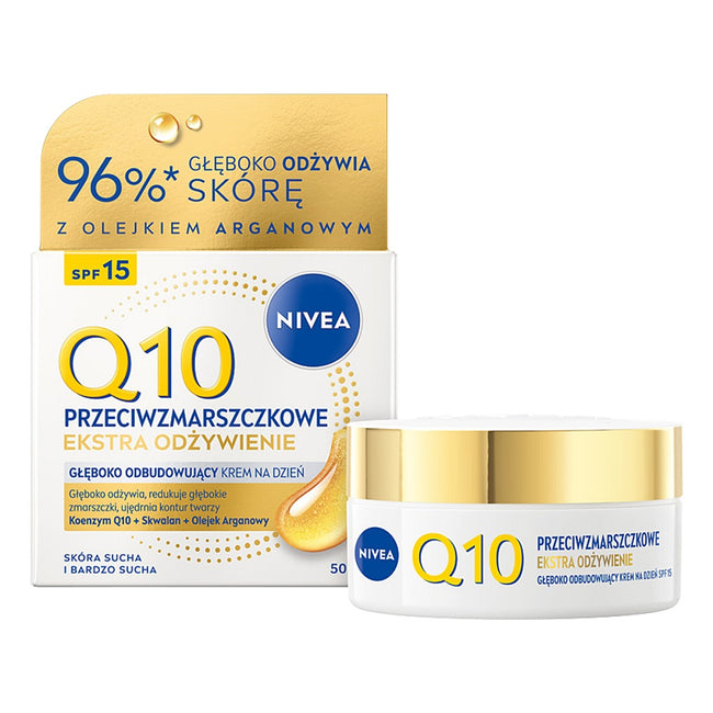 Nivea Q10 Przeciwzmarszczkowe Ekstra Odżywienie krem na dzień SPF15 50ml