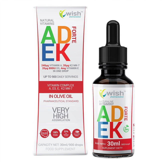 WISH Pharmaceutical Naturalna Witamina ADEK Forte suplement diety w kroplach 30ml