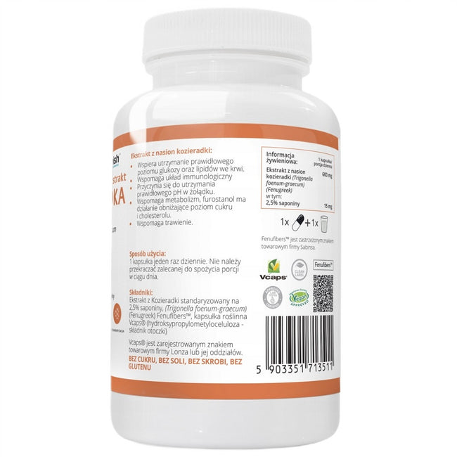 WISH Pharmaceutical Kozieradka Ekstrakt 600mg suplement diety 90 kapsułek