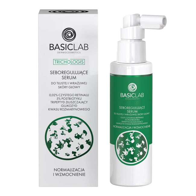 BasicLab Trichologis seboregulujące serum do tłustej i wrażliwej skóry głowy 100ml