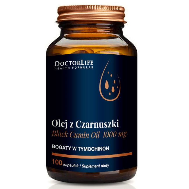Doctor Life Black Cumin Oil olej z czarnuszki 1000mg suplement diety 100 kapsułek