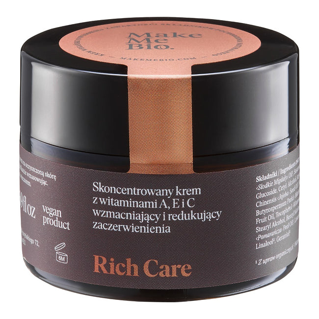 Make Me Bio Rich Care skoncentrowany krem z witaminami A E i C wzmacniający i redukujący zaczerwienienia 50ml