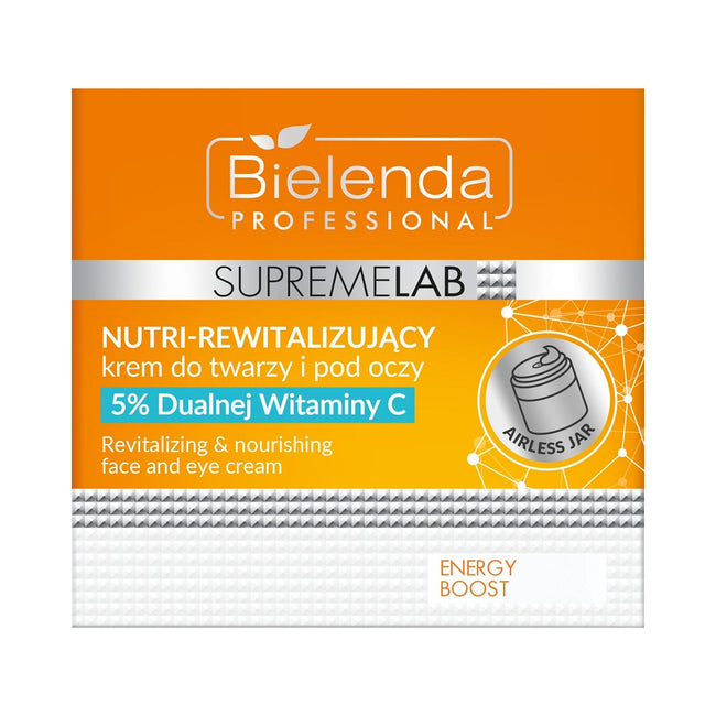 Bielenda Professional SupremeLab Energy Boost nutri-rewitalizujący krem do twarzy i pod oczy 5% podwójnej witaminy C 40ml