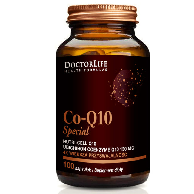 Doctor Life Co-Q10 Special koenzym Q10 130mg w organicznym oleju kokosowym suplement diety 100 kapsułek