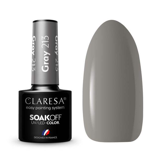 Claresa Soak Off UV/LED Gray lakier hybrydowy 5g