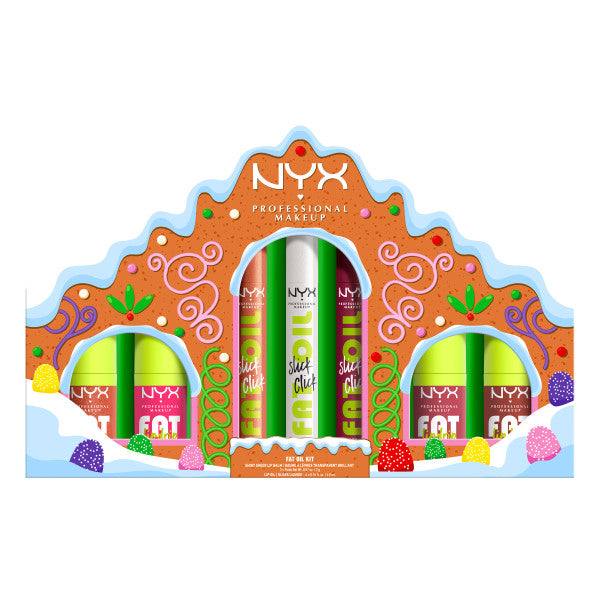 NYX Professional MakeUp Holiday Fat Gingerbread House Kit zestaw błyszczyków i balsamów do ust